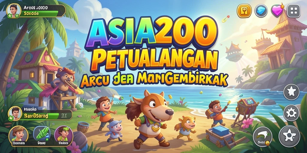 Tampilan gameplay ASIA200 yang penuh warna dan menantang.