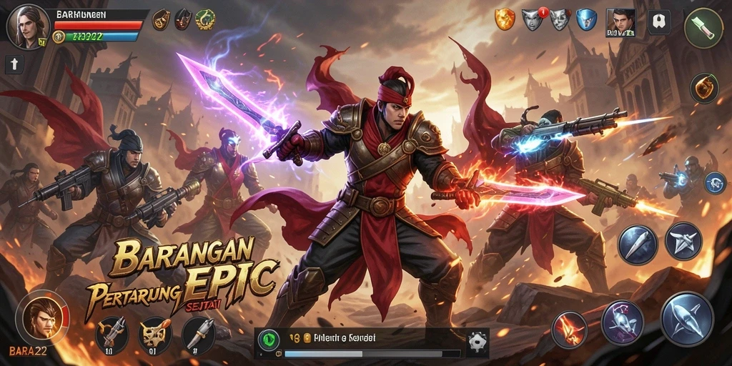 Screenshot BARA22 menunjukkan aksi pertarungan yang seru dan mendebarkan.