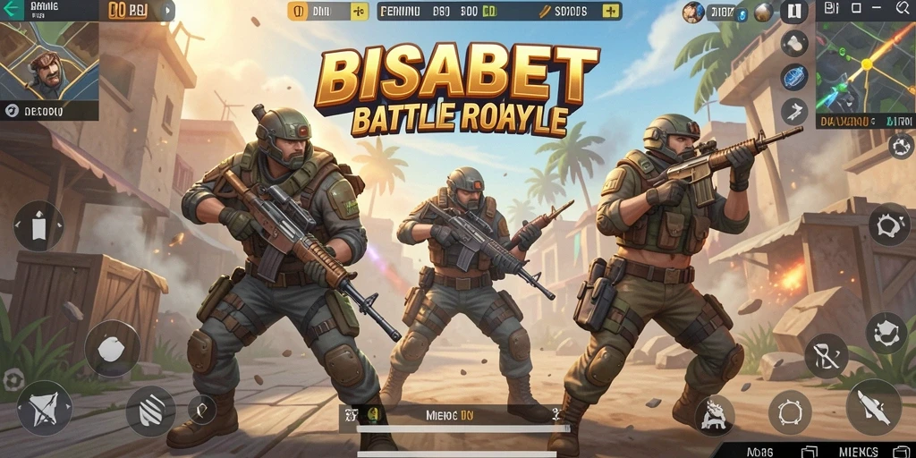 Tangkapan layar BISABET menunjukkan aksi pertempuran seru dalam game Battle Royale.
