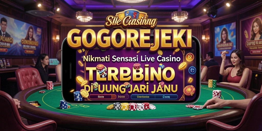 Tampilan screenshot GOGOREJEKI dengan dealer langsung dalam aksi di Live Casino.