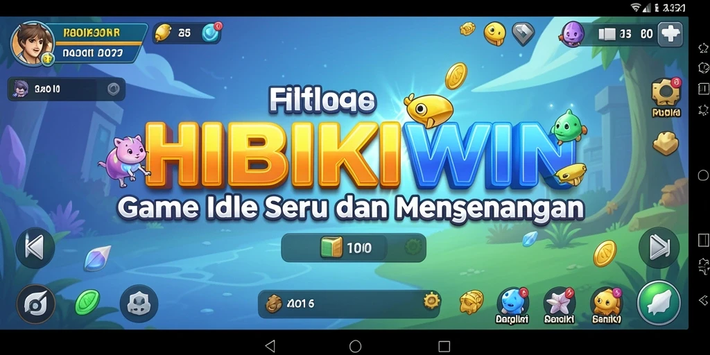 Screenshot utama HIBIKIWIN menampilkan karakter dalam aksi gameplay Idle.