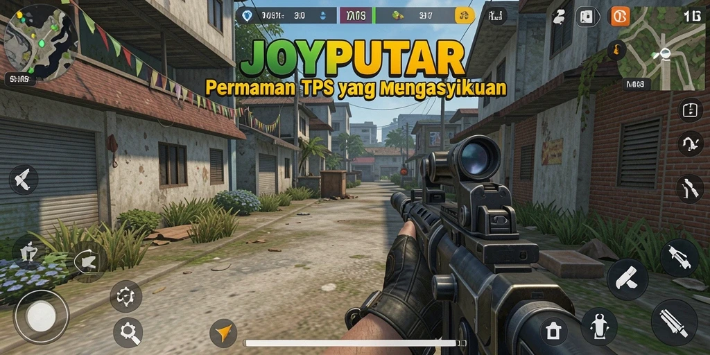 Tampilan gameplay seru di JOYPUTAR dengan aksi tembak-menembak.