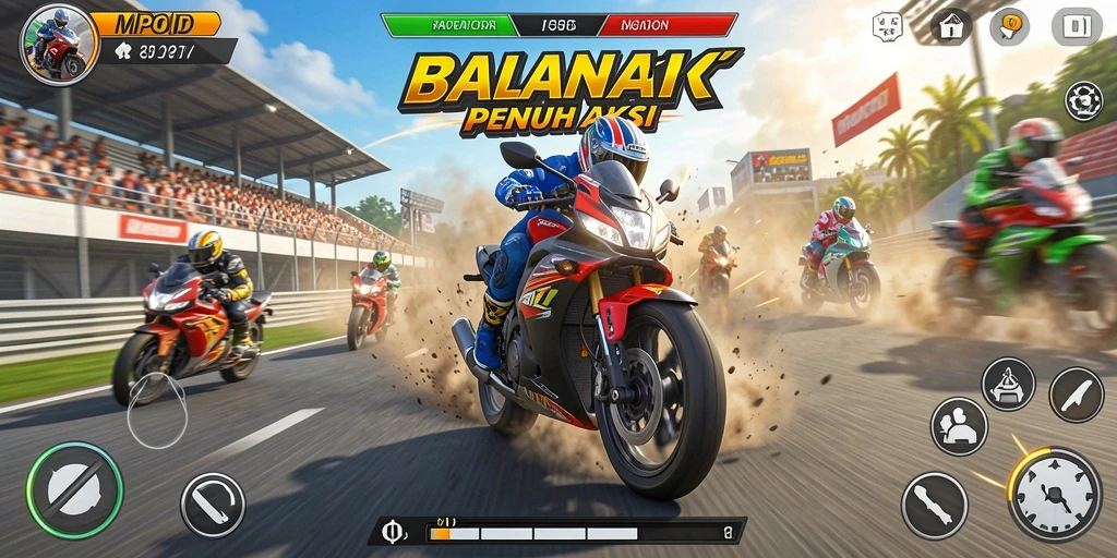 Tampilan aksi seru dalam balapan motor MPOID.