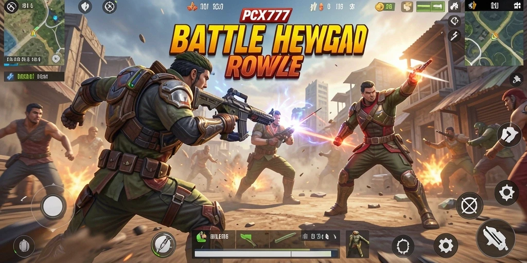 Gameplay mendebarkan di PCX777 dengan aksi Battle Royale yang intens.